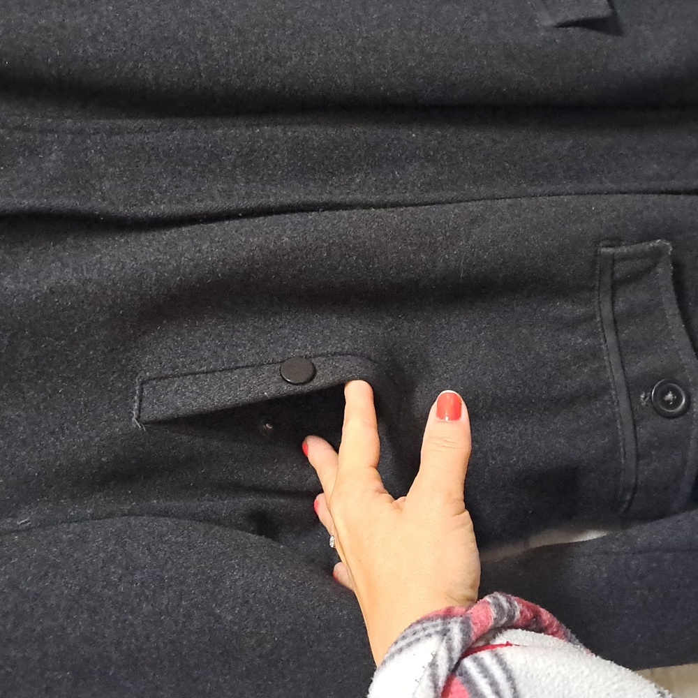 Stanley Adam's Dark Gray Wool Blend Hooded Business/Casual Coat. Size Small - Picture 4 of 11